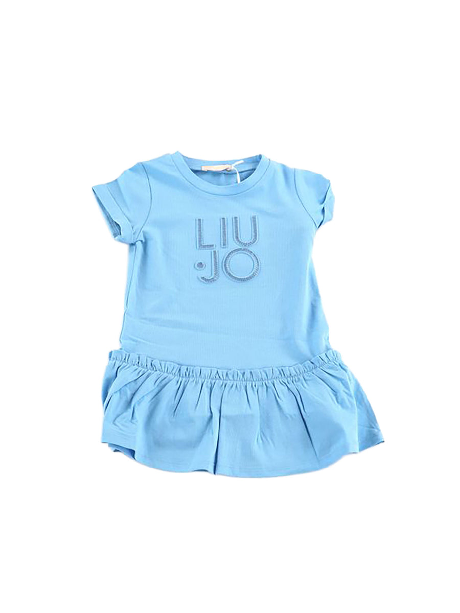 Abito Liu Jo bambina manica corta Balze celeste