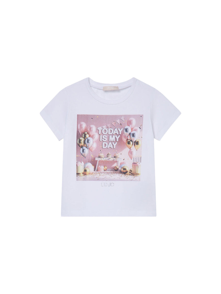 T-shirt Liu Jo Bambina manica corta con stampa
 BIANCO