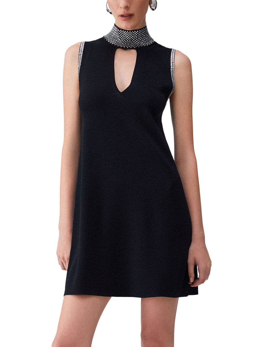 Abito Liu Jo Donna smanicato cut out maglia  nero