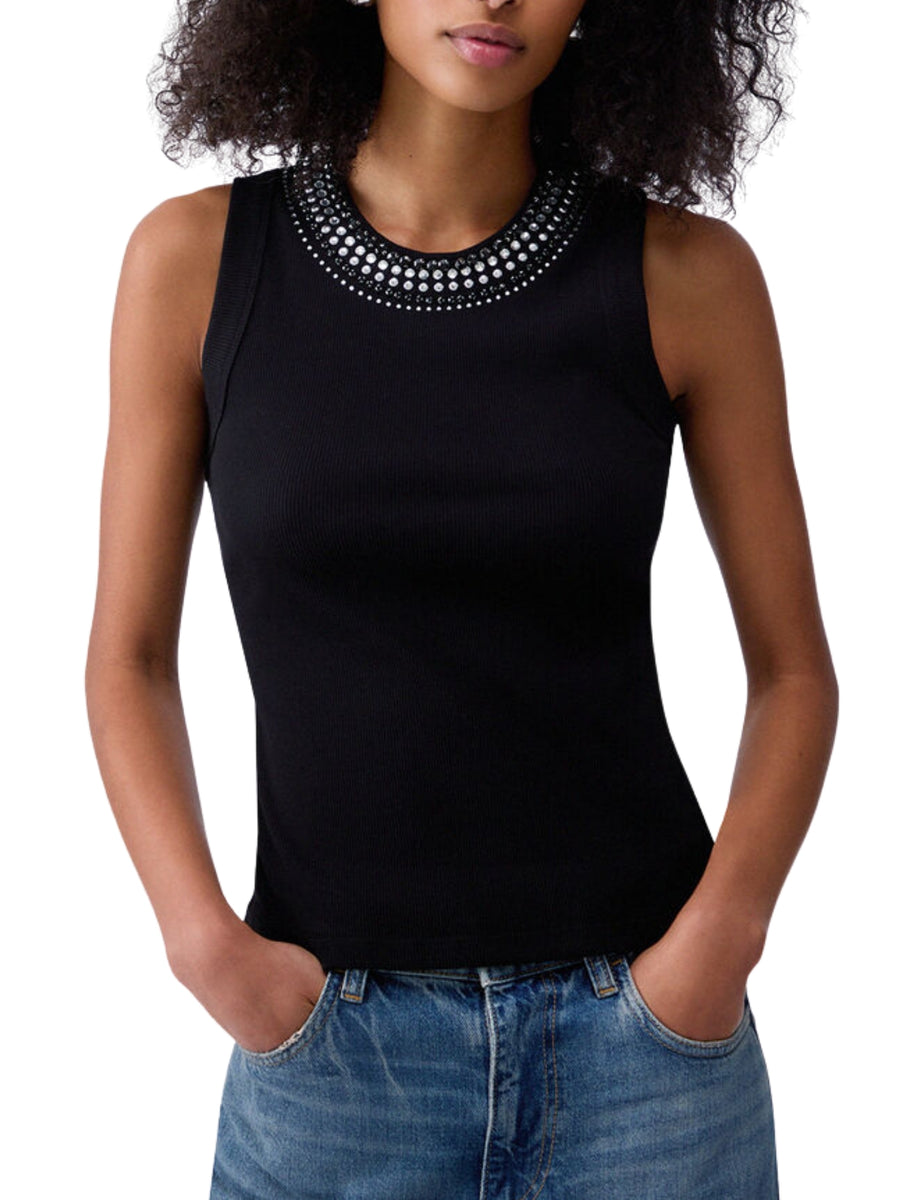 Canotta Liu Jo donna modello Hotfixed Collar nero