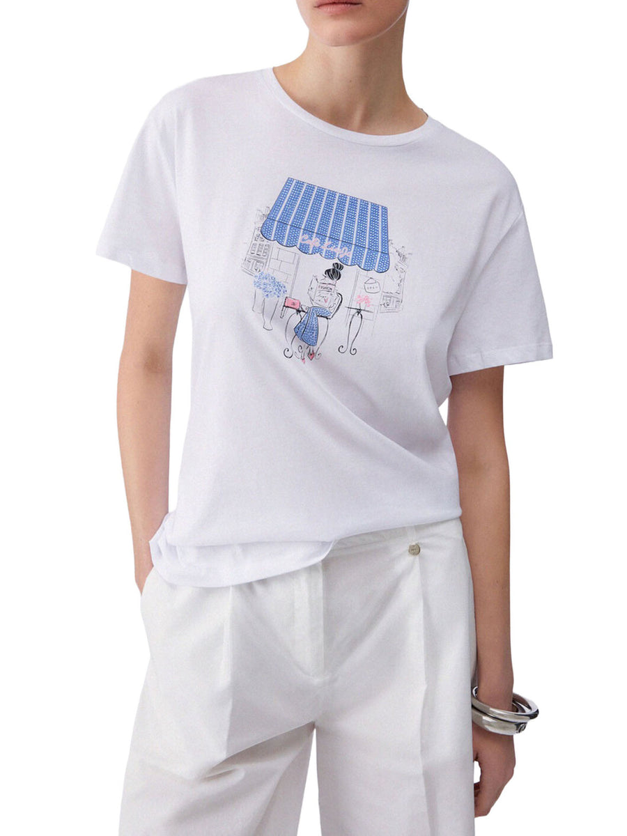 T-shirt Liu Jo Donna manica corta cafe MC  bianco