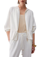 Felpa Liu Jo donna Zip Capp. Frange bianco