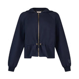 Felpa Liu Jo donna Zip Capp. Frange blu