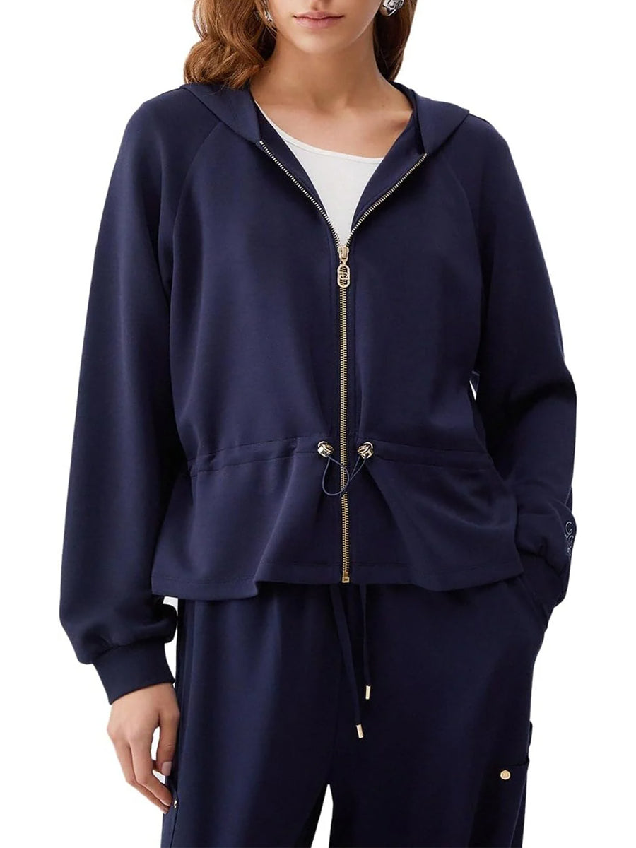 Felpa Liu Jo donna Zip Capp. Frange blu