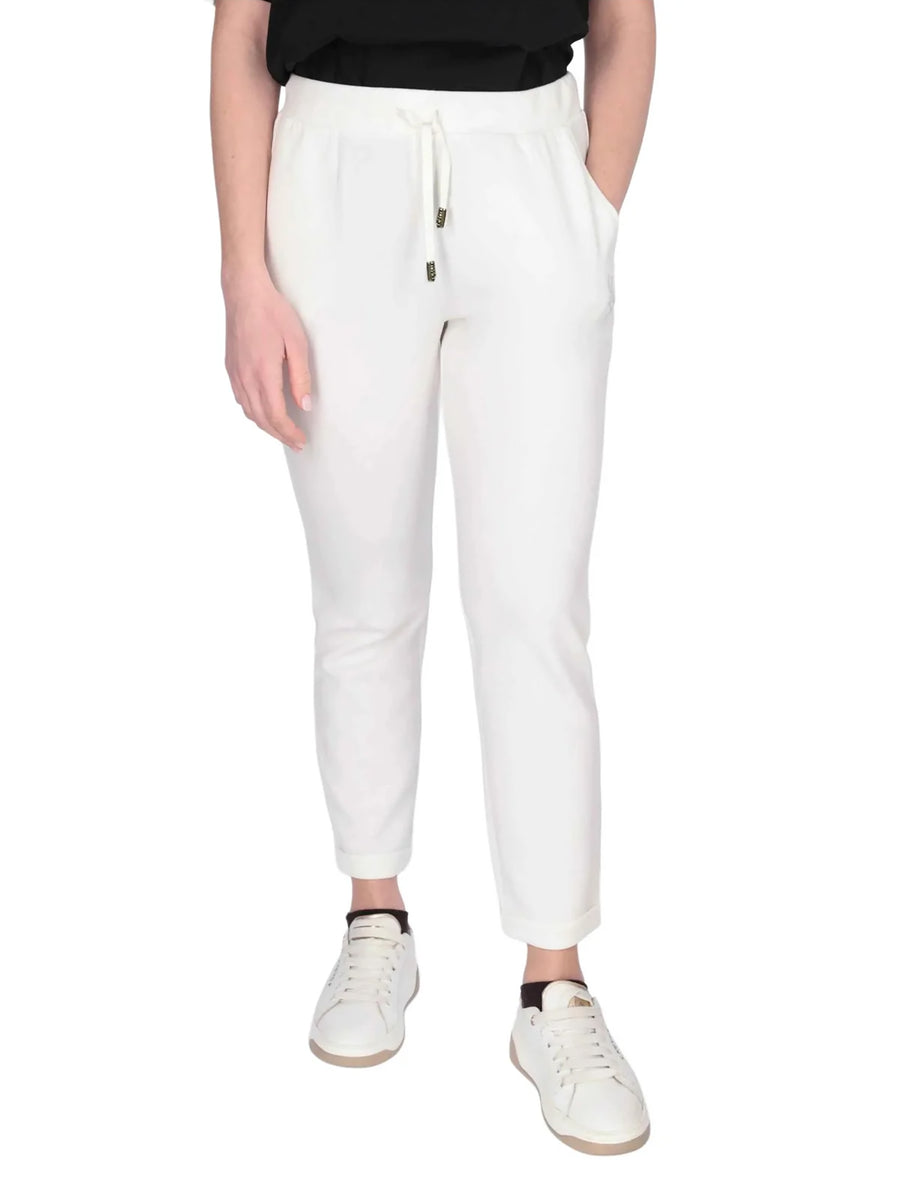 Pantalone Liu Jo donna Flare Strass bianco