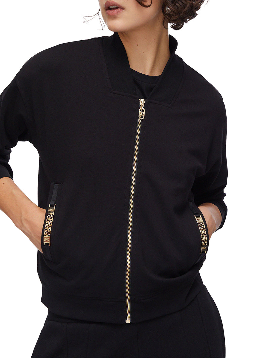 Felpa Liu Jo donna Zip Punto Milano nero