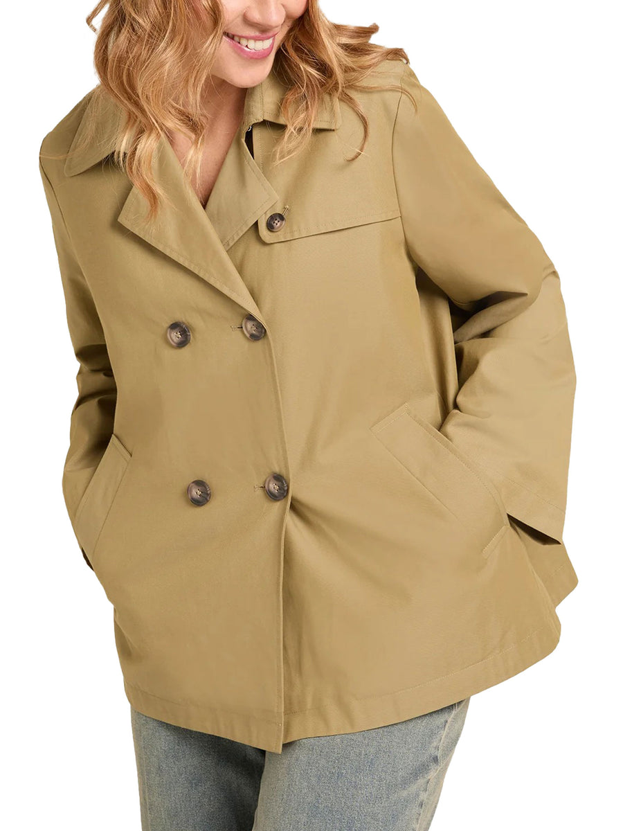 Trench Luisa Viola Donna doppio petto gabardina kaki