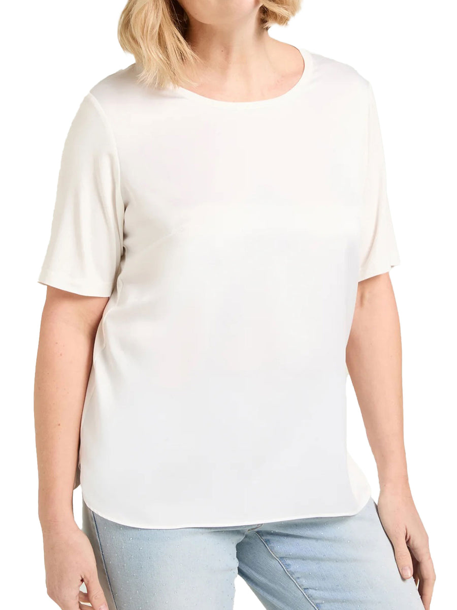 T-shirt Luisa Viola donna manica corta raso/jersey latte