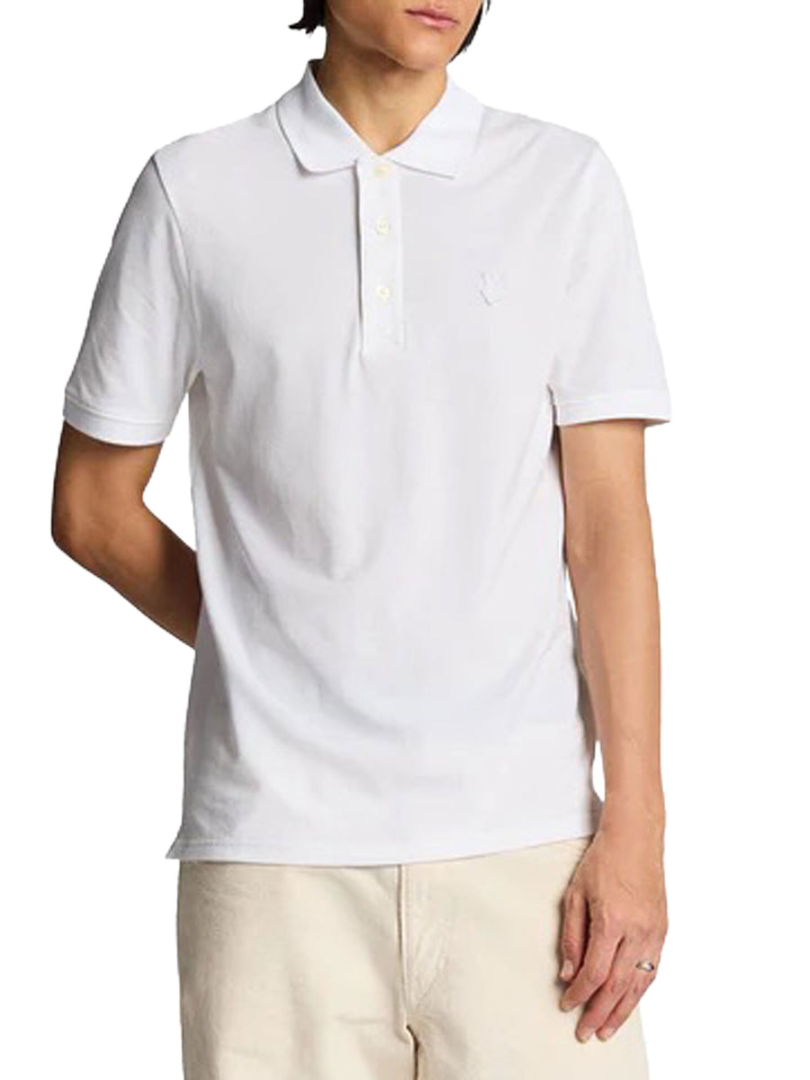 Polo manica corta superfine Lyle&Scott Uomo bianco