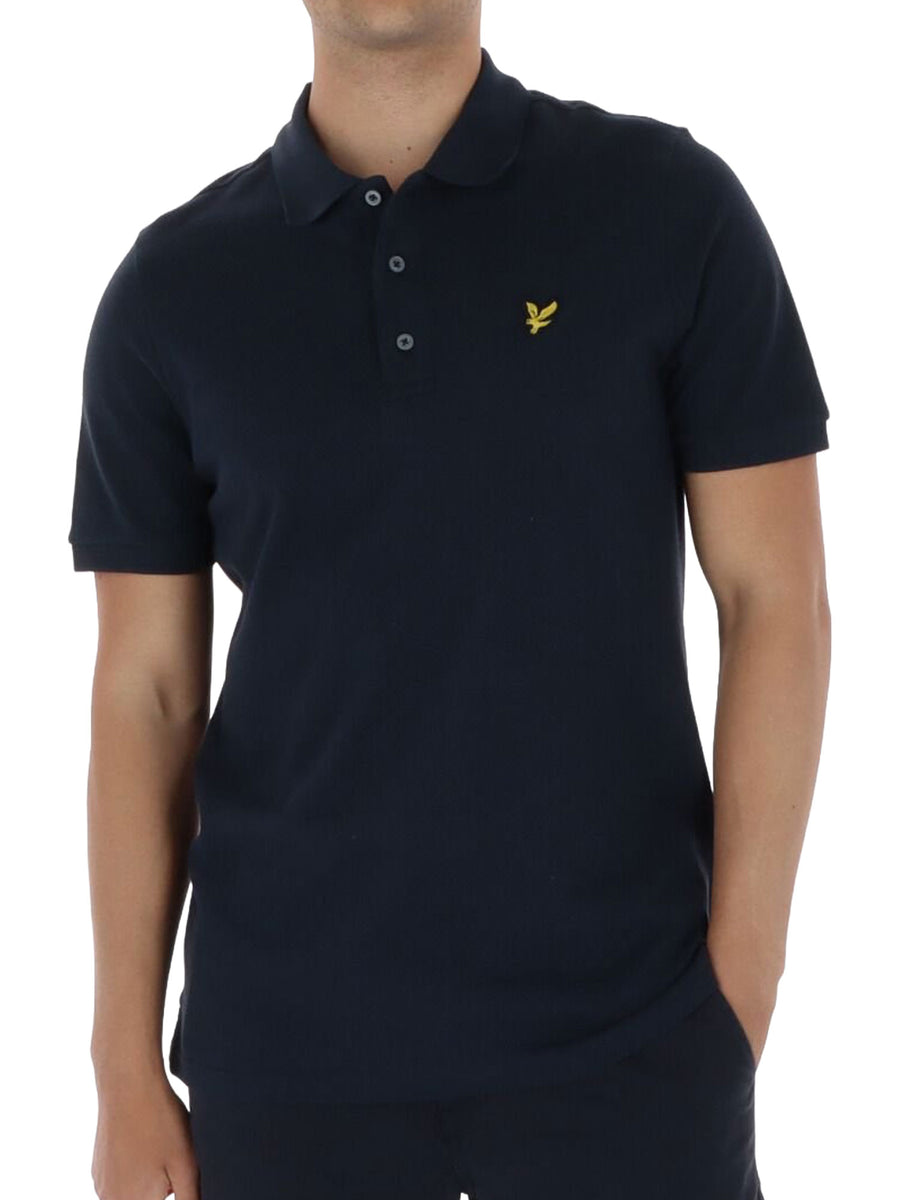 Polo manica corta popcorn jacquard Lyle&Scott Uomo blu