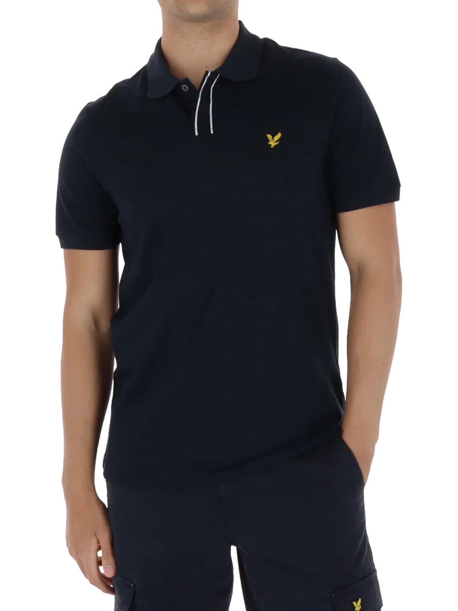 Polo manica corta placked tipped Lyle&Scott Uomo blu