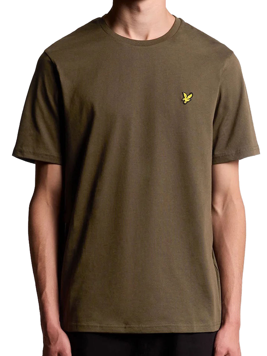 T-shirt manica corta plain jersey Lyle&Scott Uomo kaki