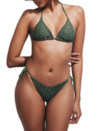 Bikini Matinee donna triangolo e slip Kate pizzo verde