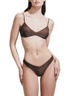 Bikini Matinee donna fascia e slip Tina Lurex marrone