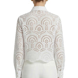 Camicia Mark up donna manica lunga crop spacchi laterali panna