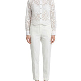 Camicia Mark up donna manica lunga crop spacchi laterali panna
