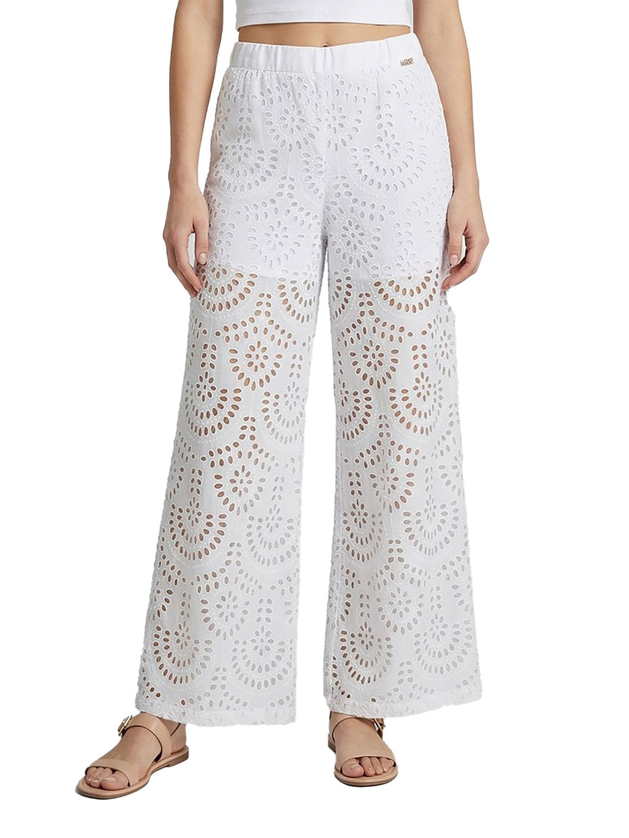 Pantalone Mark up donna palazzo pizzo panna