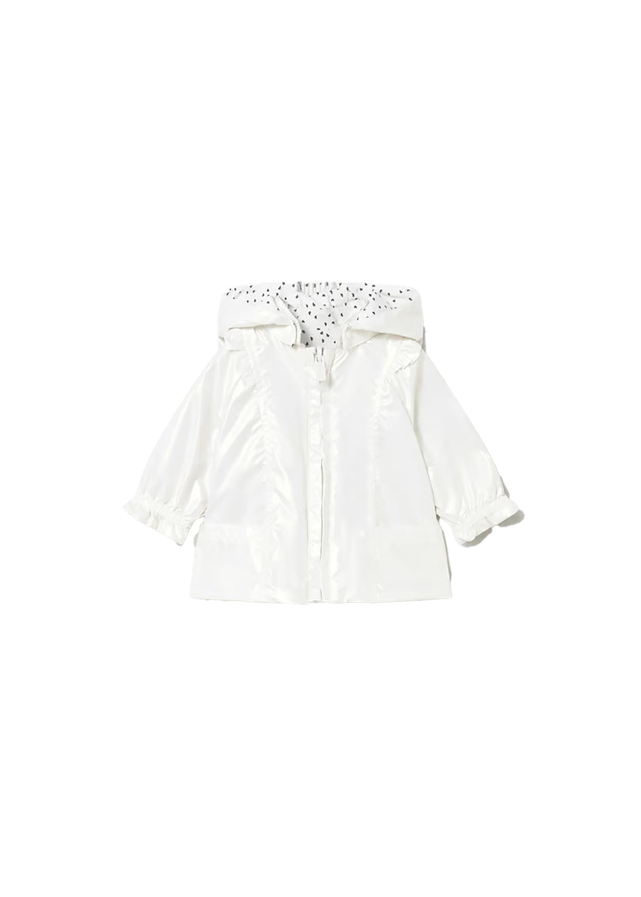 Giubbino Mayoral Neonata con zip e cappuccio reversibile bianco