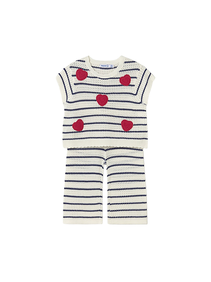 Completo Mayoral Bambina hearts ecrù