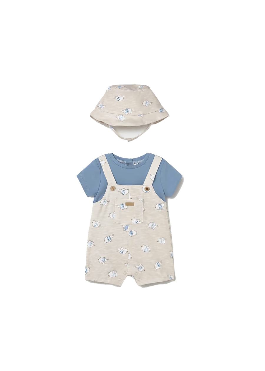 Completo Mayoral Neonato (pagliaccetto e cappello) tortora/marea