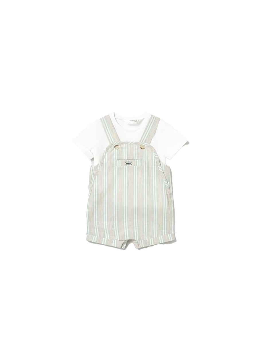 Completo Mayoral Neonato (T-shirt e salopette) elegante acqua