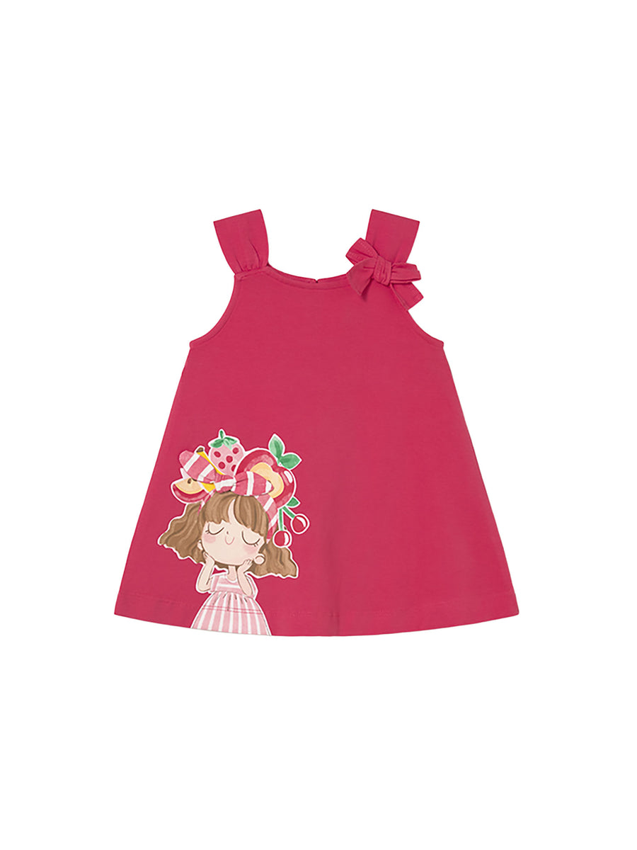 Abito Mayoral Bambina smanicato con grafica fruit ibiscus