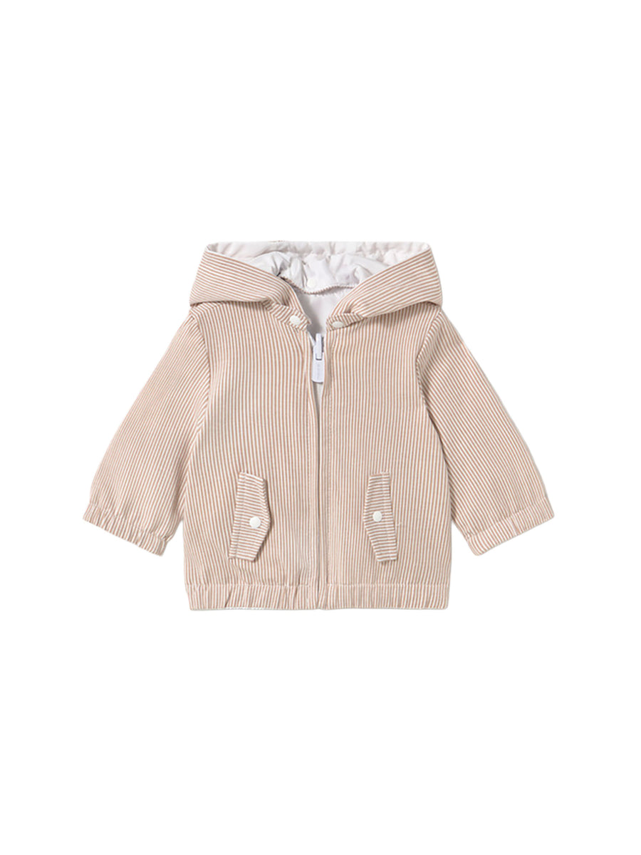 Giubbino Mayoral neonato con zip e cappuccio reversibile bianco