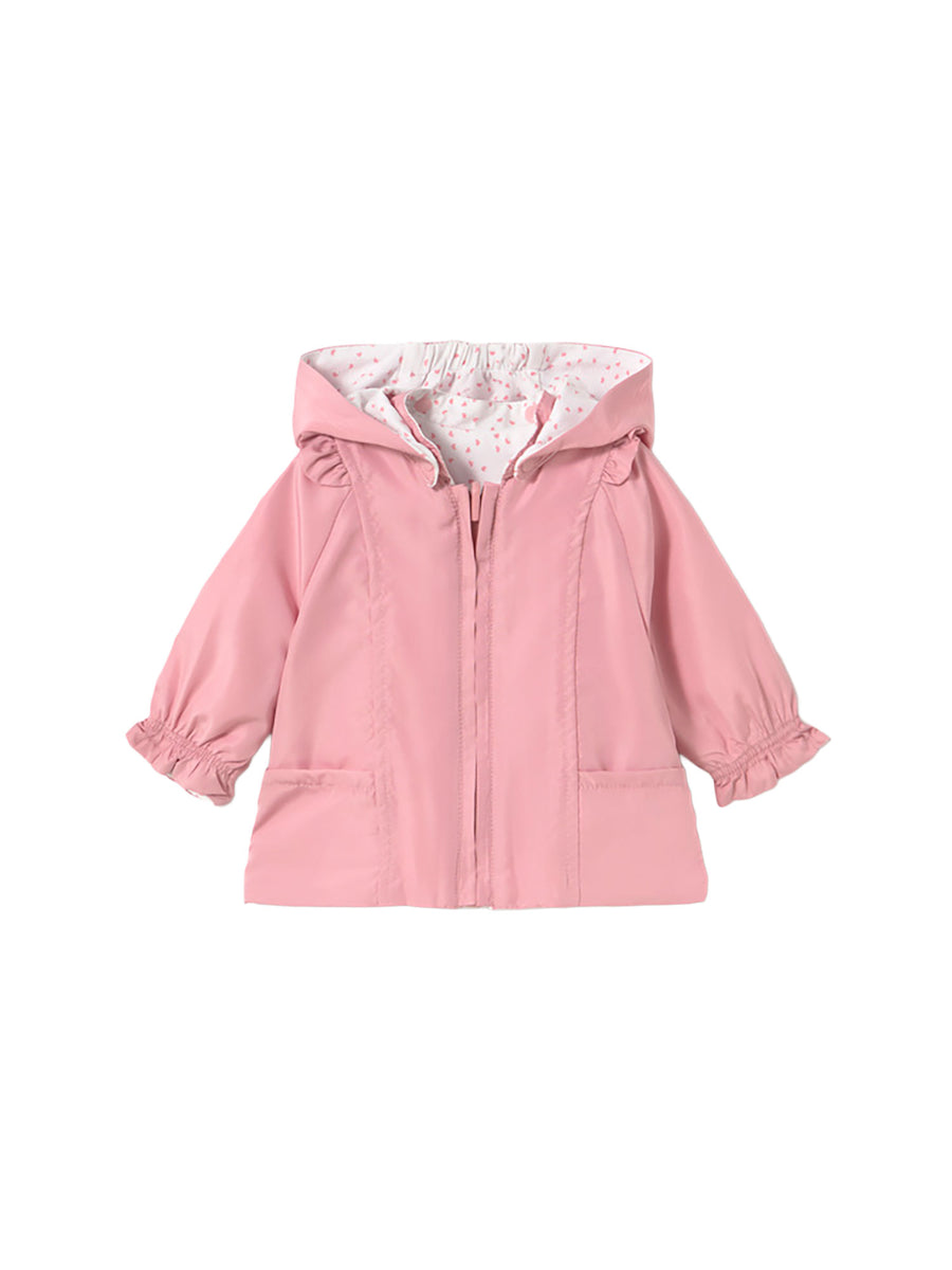 Giubbino Mayoral neonata con zip e cappuccio reversibile rosa