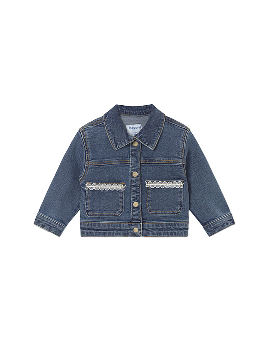Giubbino Mayoral neonata con bottoni in jeans denim scuro