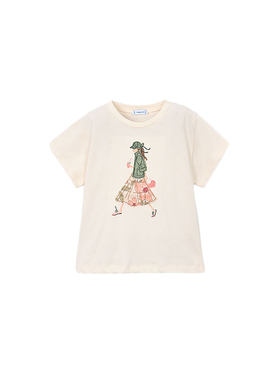 T-shirt Mayoral Bambina ricamo cecio