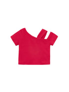 T-shirt Mayoral Bambina asimmetrica rosso