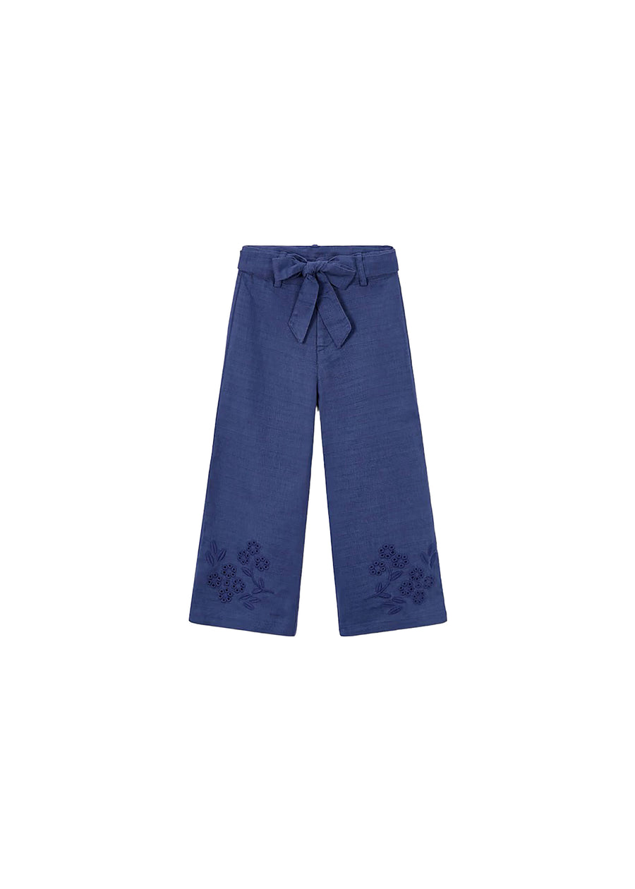 Pantalone Mayoral Bambina lungo con ricamo porcellana