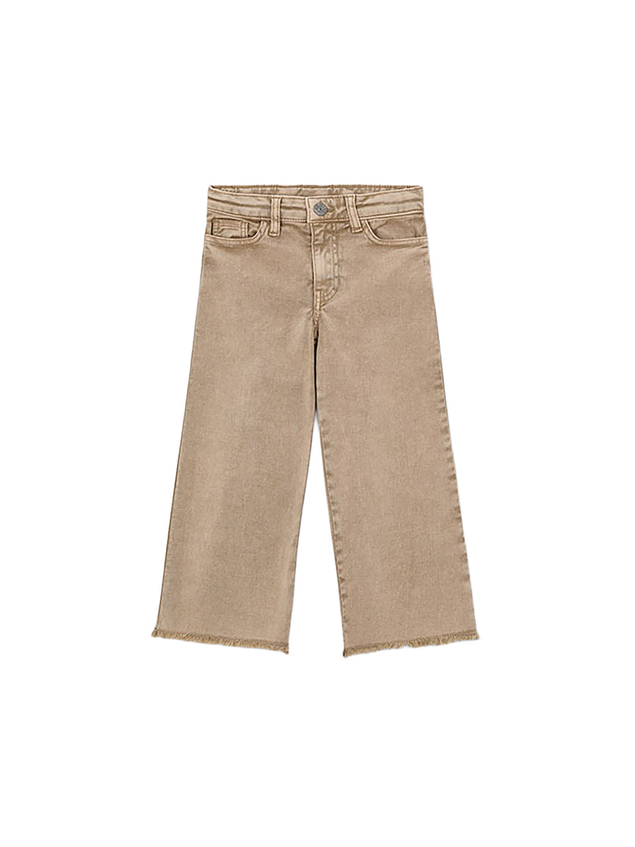 Pantalone Mayoral Bambina 5 tasche palazzo in twill beige