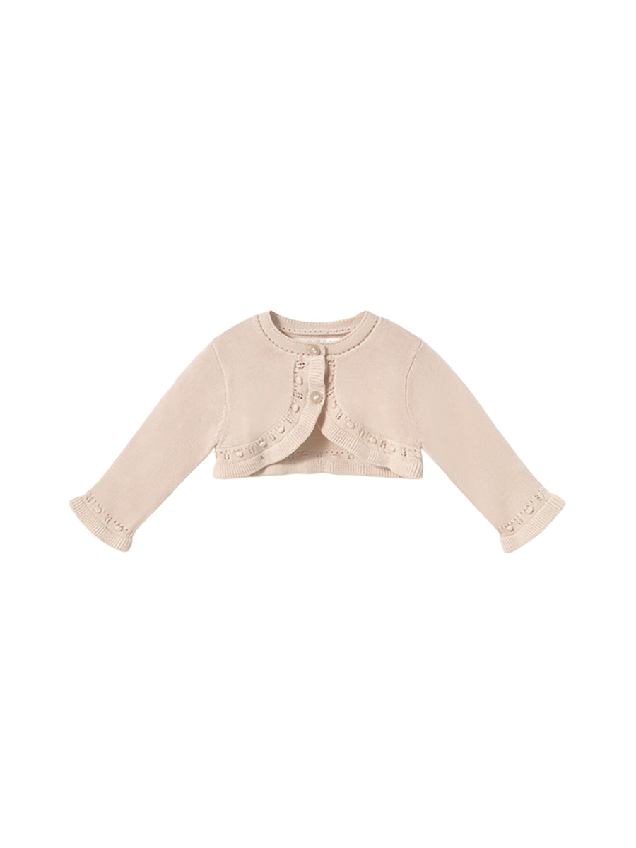 Coprispalla Mayoral Neonata basic in maglia grano