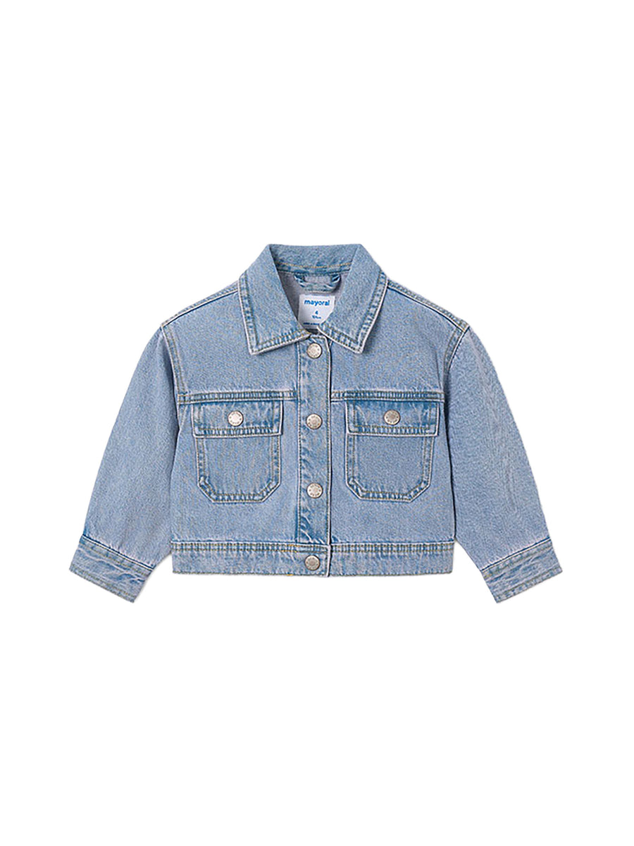 Giubbino Mayoral Bambina con bottoni in jeans denim chiaro