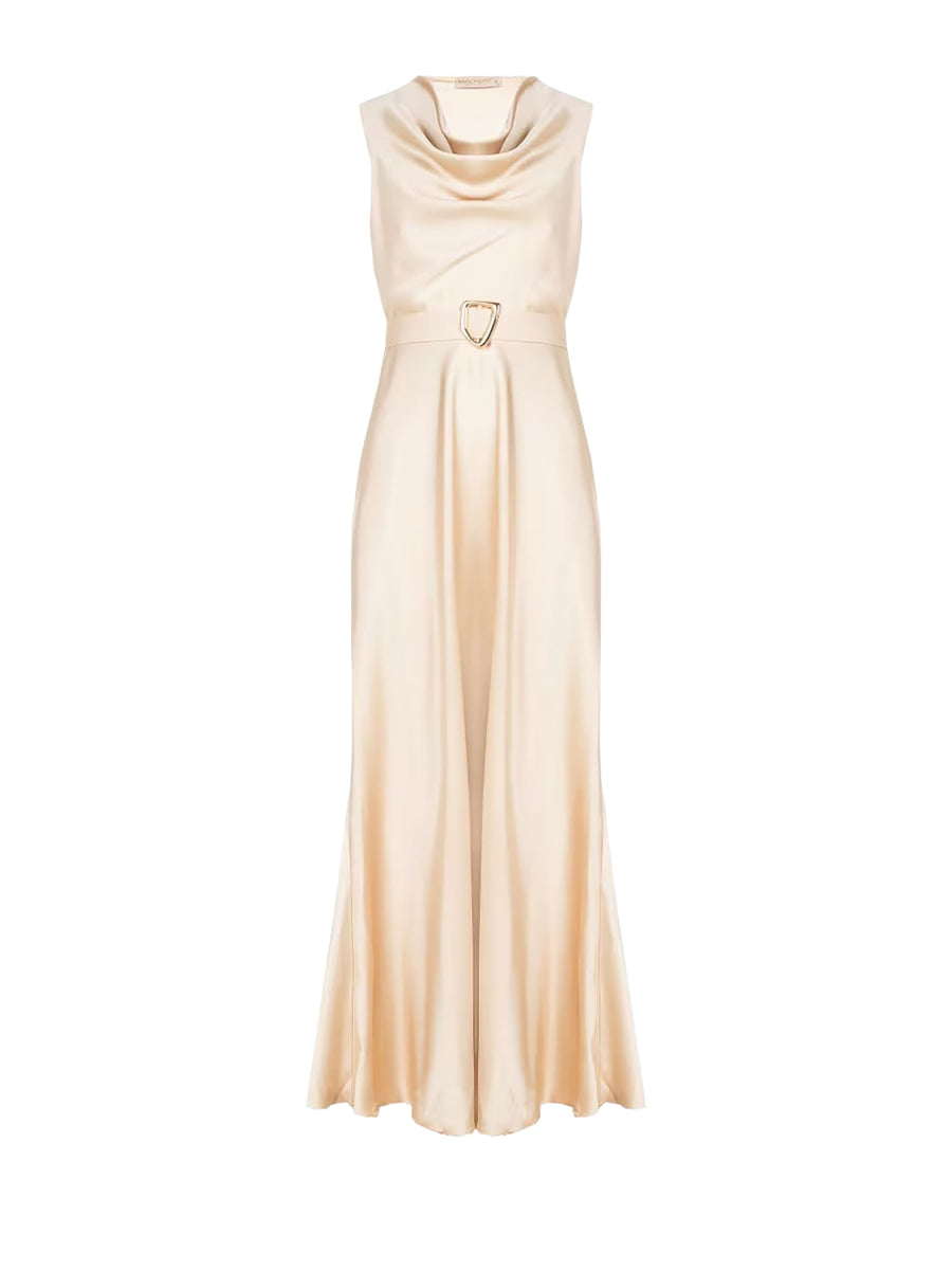 Abito Rinascimento Donna lungo smanicato con cintura beige