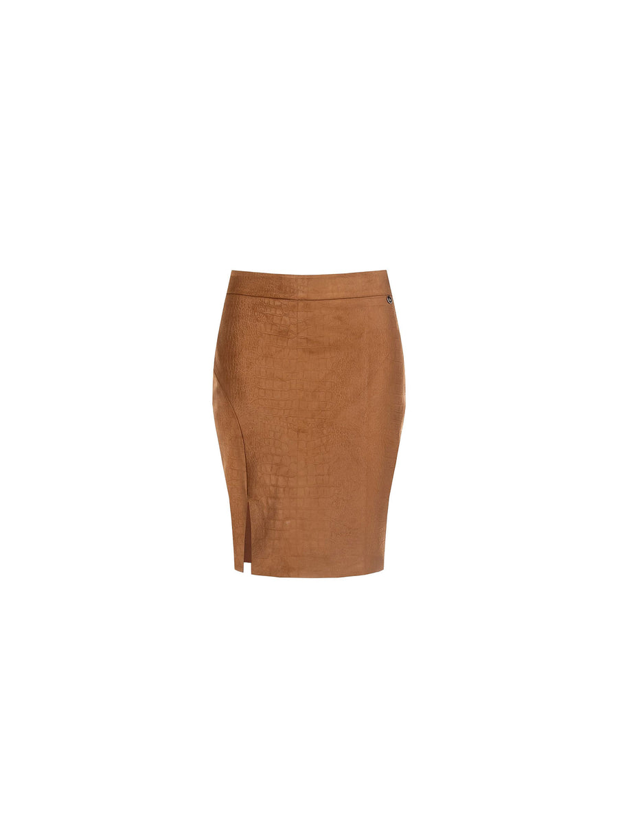 Gonna Rinascimento Donna fstyle croco camel