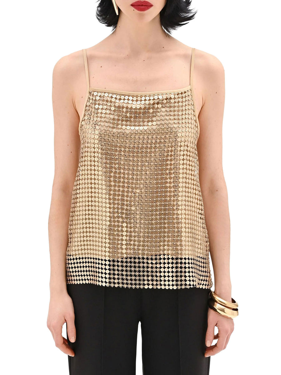 Top Rinascimento Donna paillettes oro