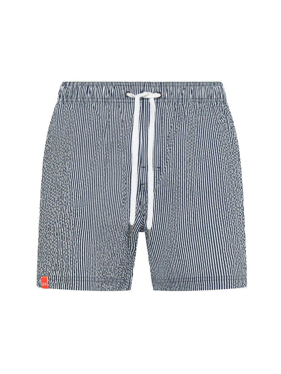 Boxer Sun 68 uomo Beach seersucker blu