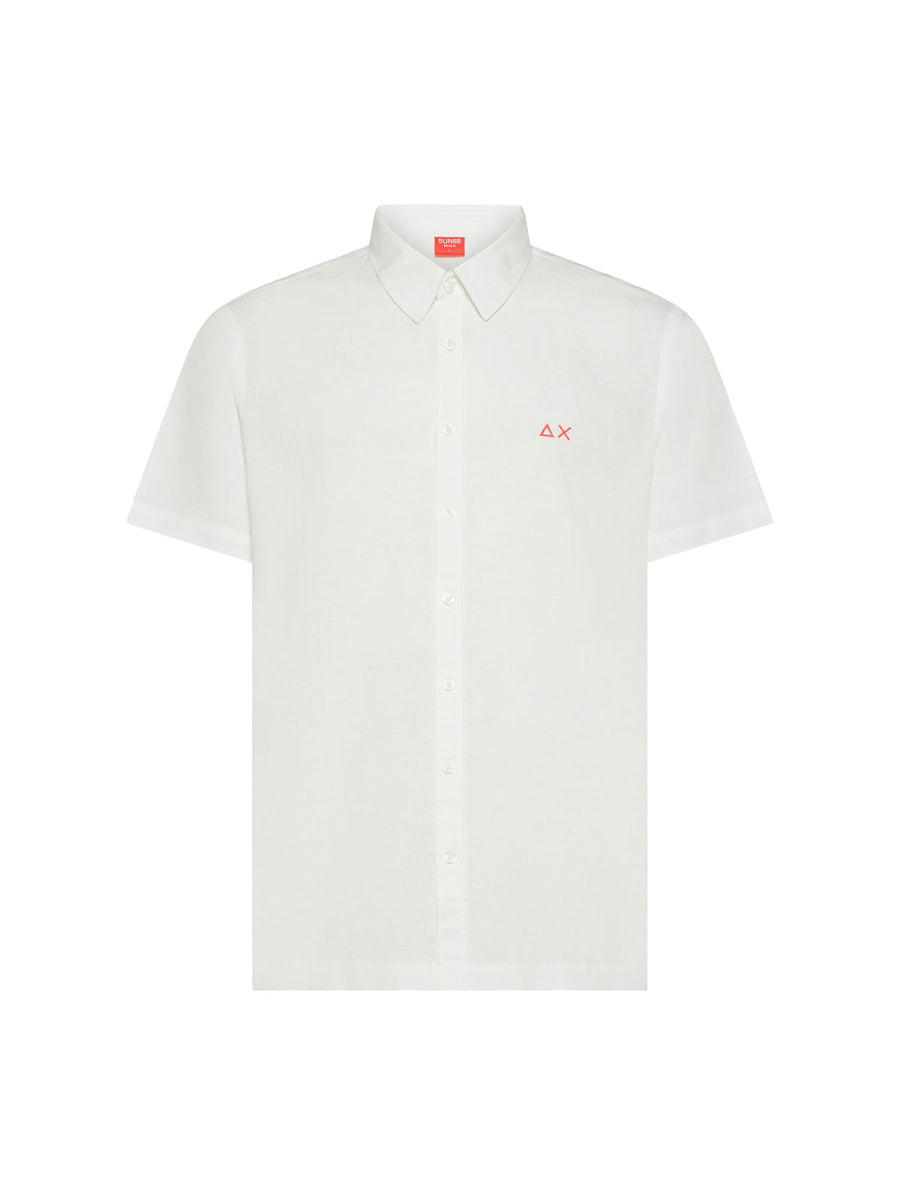 Camicia Sun 68 uomo manica lunga Beach lino bianco