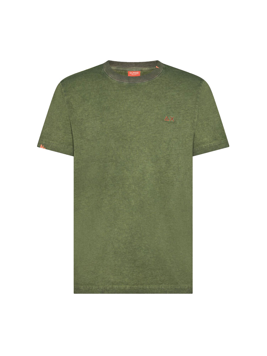 T-shirt Sun 68 uomo manica corta Special Dyed Beach verde