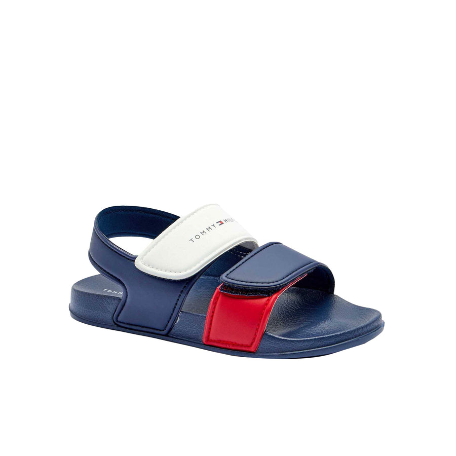 SANDALO VELCRO   BLU/ROSSO/BIANCO