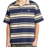 Polo Timberland uomo manica corta Striped Rugby blu/beige