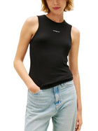 Canotta slim modello script label nero