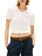 Maglia polo con maniche corte knit lettuce rosa