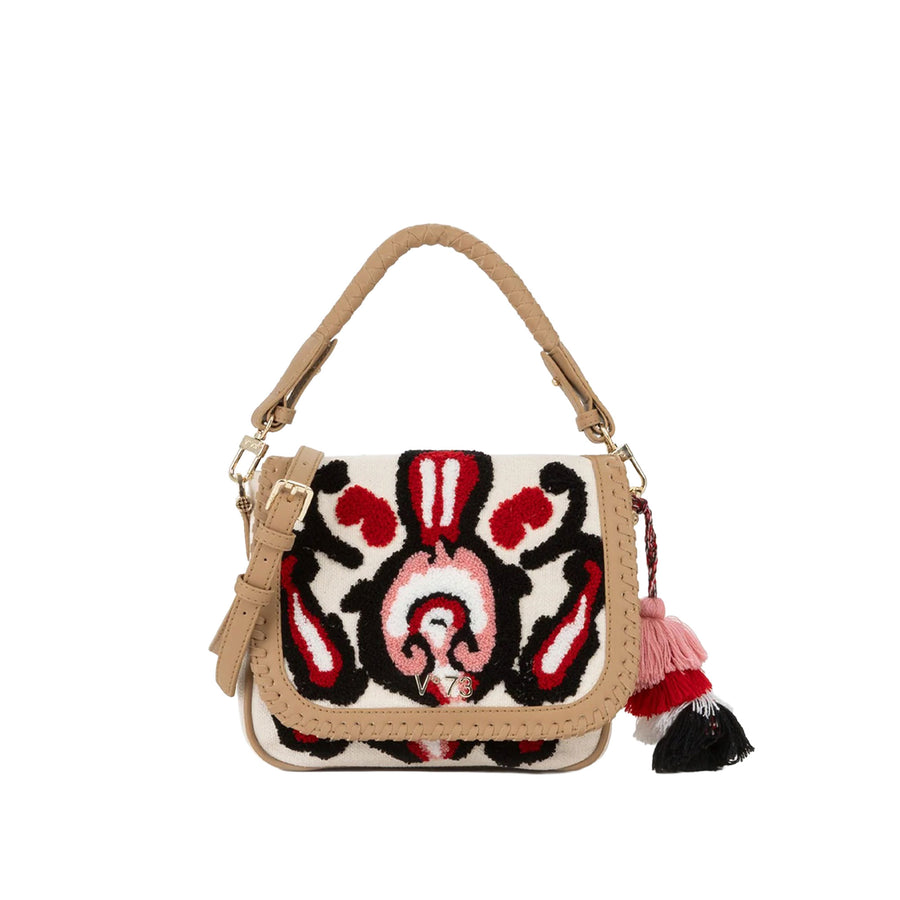 Borsa a mano V 73 donna Marilena con fantasia multicolore cuoio