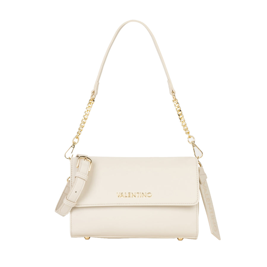 Borsa a spalla Valentino donna con pattina Hira ecrù