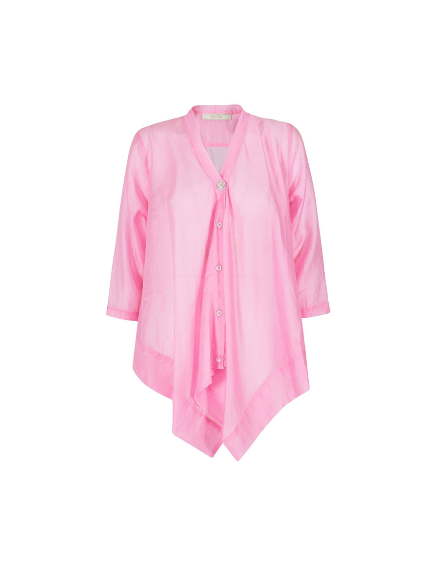 Camicia Yes Zee donna 3/4 Kimono rosa