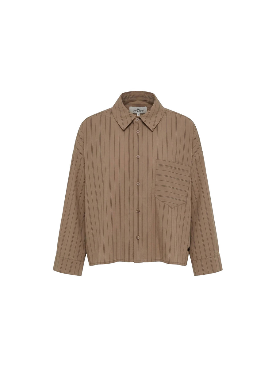 Camicia Yes Zee donna 3/4 1 TS. Crop fango
