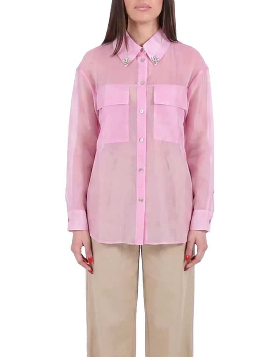 Camicia Yes Zee donna manica lunga 2 TS. Cotone rosa